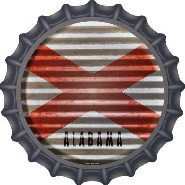 Alabama Flag Corrugated Effect Novelty Metal Bottle Cap BC-911