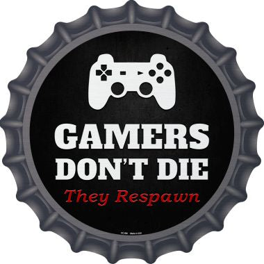 Playstation Gamers Dont Die Novelty Metal Bottle Cap 12 Inch Sign