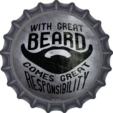 With Great Beard Novelty Metal Bottle Cap 12 Inch Sign