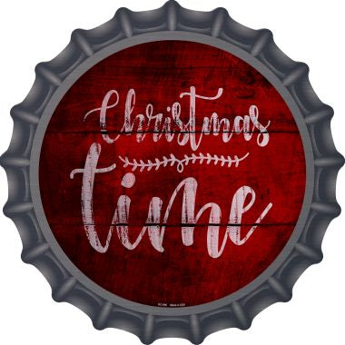 Christmas Time Novelty Metal Bottle Cap 12 Inch Sign