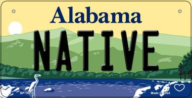 Native Alabama Novelty Metal Bicycle Plate BP-10010