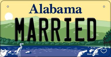 Married Alabama Novelty Metal Bicycle Plate BP-10022