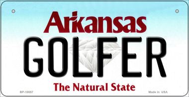 Golfer Arkansas Novelty Metal Bicycle Plate BP-10057