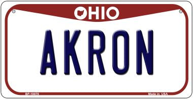 Akron Ohio Novelty Metal Bicycle Plate