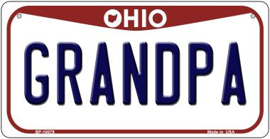 Grandpa Ohio Novelty Metal Bicycle Plate BP-10079