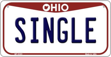 Single Ohio Novelty Metal Bicycle Plate BP-10101