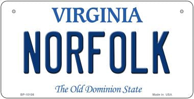 Norfolk Virginia Novelty Metal Bicycle Plate BP-10106