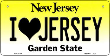 I Love Jersey Novelty Metal Bicycle Plate BP-10155