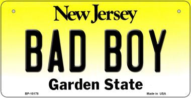 Bad Boy New Jersey Novelty Metal Bicycle Plate