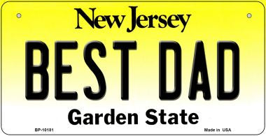 Best Dad New Jersey Novelty Metal Bicycle Plate
