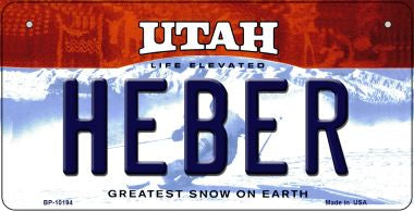 Heber Utah Novelty Metal Bicycle Plate BP-10194
