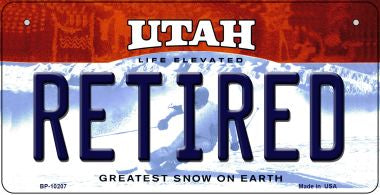 Retired Utah Novelty Metal Bicycle Plate BP-10207
