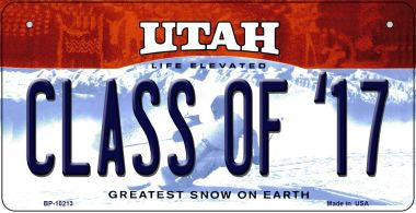 Class of '17 Utah Novelty Metal Bicycle Plate BP-10213
