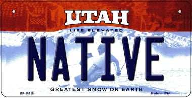 Native Utah Novelty Metal Bicycle Plate BP-10218