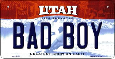 Bad Boy Utah Novelty Metal Bicycle Plate