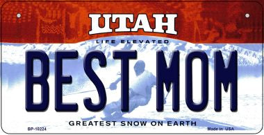 Best Mom Utah Novelty Metal Bicycle Plate