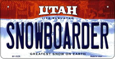 Snowboarder Utah Novelty Metal Bicycle Plate BP-10226