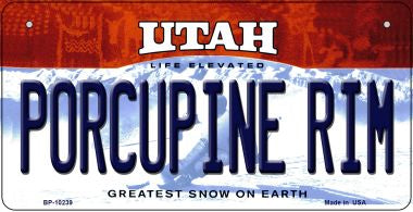 Porcupine Rim Utah Novelty Metal Bicycle Plate BP-10239