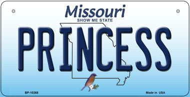 Princess Missouri Novelty Metal Bicycle Plate BP-10268