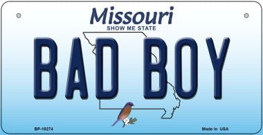 Bad Boy Missouri Novelty Metal Bicycle Plate