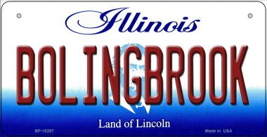 Bolingbrook Illinois Novelty Metal Bicycle Plate