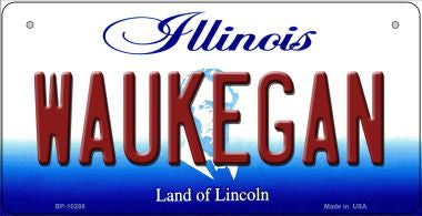 Waukegan Illinois Novelty Metal Bicycle Plate