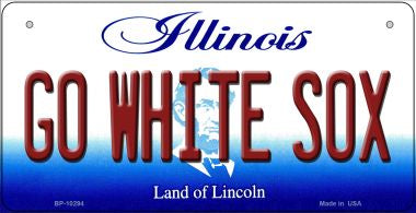 Go White Sox Illinois Novelty Metal Bicycle Plate BP-10294
