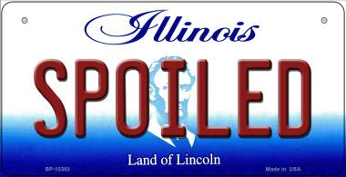Spoiled Illinois Novelty Metal Bicycle Plate BP-10303