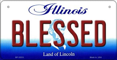 Blessed Illinois Novelty Metal Bicycle Plate