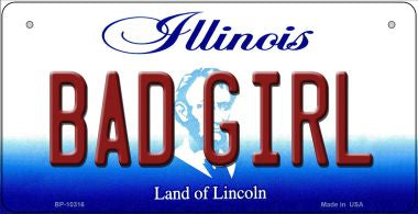 Bad Girl Illinois Novelty Metal Bicycle Plate