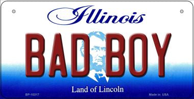 Bad Boy Illinois Novelty Metal Bicycle Plate