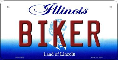 Biker Illinois Novelty Metal Bicycle Plate