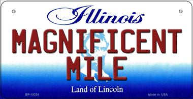 Magnificent Mile Illinois Novelty Metal Bicycle Plate BP-10330