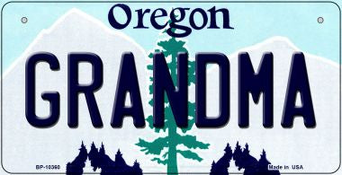 Grandma Oregon Novelty Metal Bicycle Plate BP-10360