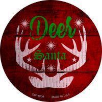 Deer Santa Novelty Circle Coaster Set of 4