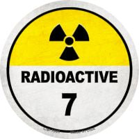 Radioactive 7 Novelty Circle Coaster Set of 4