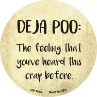 Deja Poo Definition Novelty Circle Coaster Set of 4