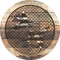 Corrugated Little Birds on Wood Novelty Circle Coaster Set of 4