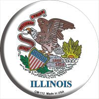 Illinois State Flag Novelty Circle Coaster Set of 4