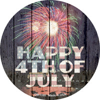 Happy 4th of July Novelty Circle Coaster Set of 4