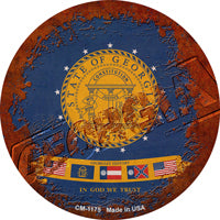 Georgia Rusty Stamped Novelty Circle Coaster Set of 4