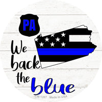 Pennsylvania Back The Blue Novelty Circle Coaster Set of 4