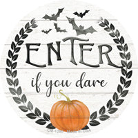 Enter If You Dare Novelty Circle Coaster Set of 4