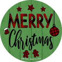 Merry Christmas Novelty Circle Coaster Set of 4