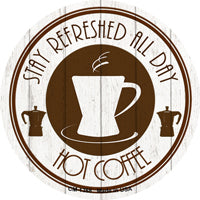 Stay Refreshed All Day Novelty Circle Coaster Set of 4