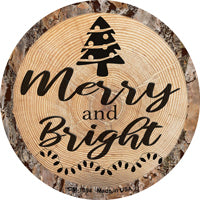 Merry and Bright Novelty Circle Coaster Set of 4