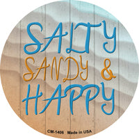 Salty Sandy and Happy Novelty Circle Coaster Set of 4
