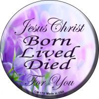 Born Lived Died Novelty Circle Coaster Set of 4