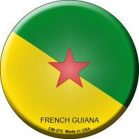 French Guiana Novelty Metal Mini Circle Magnet CM-270