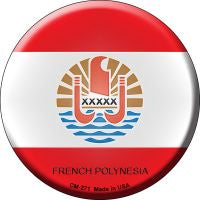 French Polynesia Novelty Metal Mini Circle Magnet CM-271